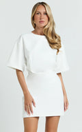 Karyna Mini Dress - shirt Dress in White