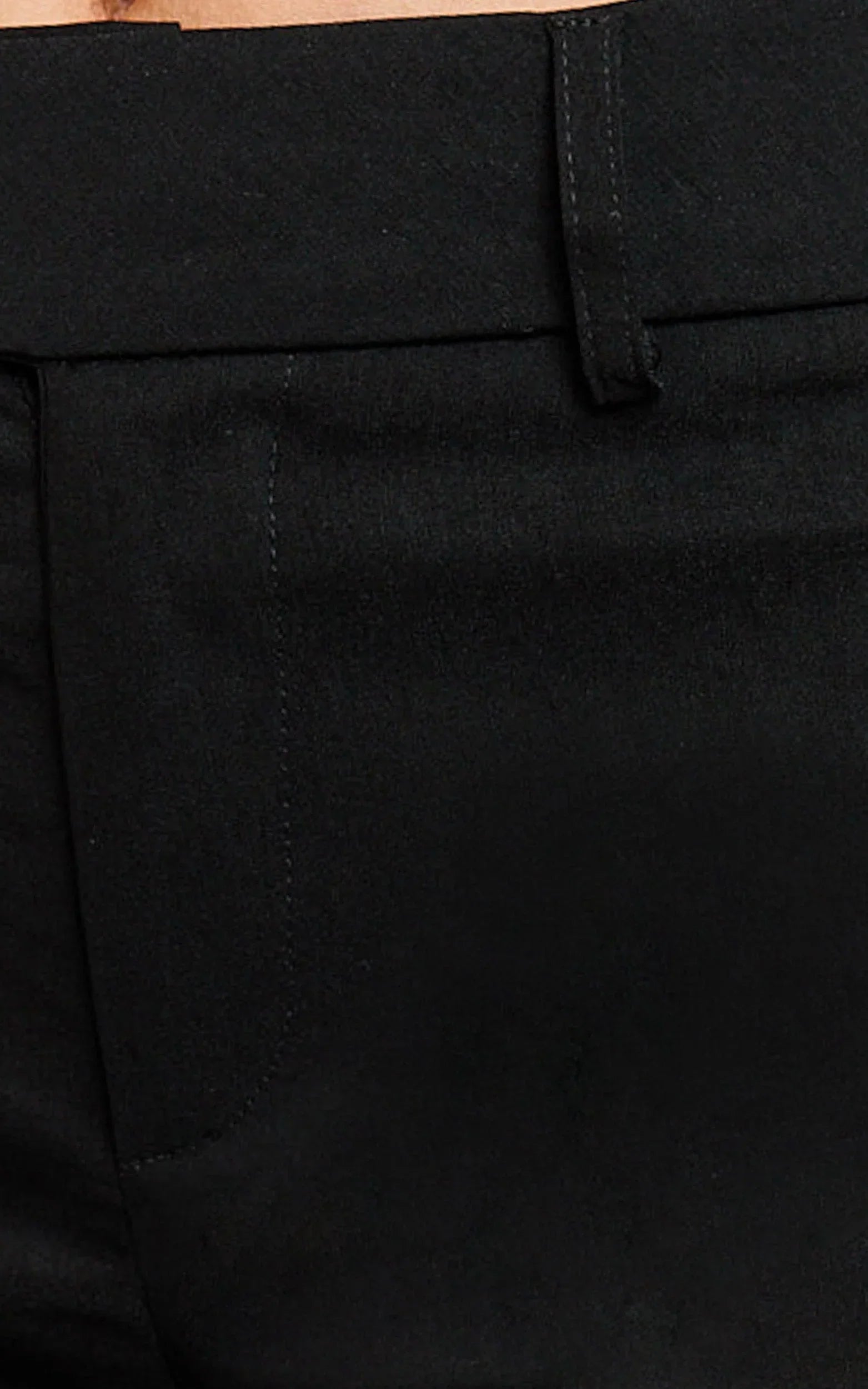Lindsay Pants - Mid Rise Belted Bootcut Pants in Black