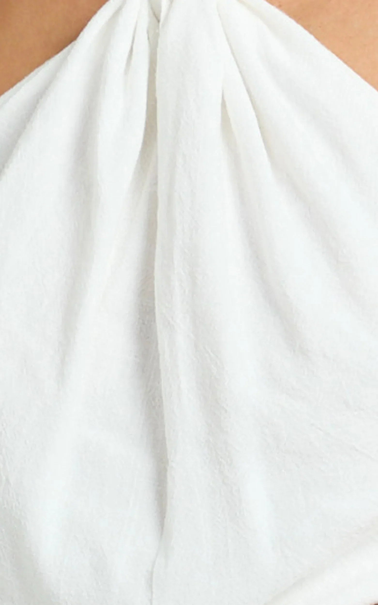 Ingrid Two Piece Set - Knot Detail Halter Neck Top and Wide Leg Pants Set in Off White