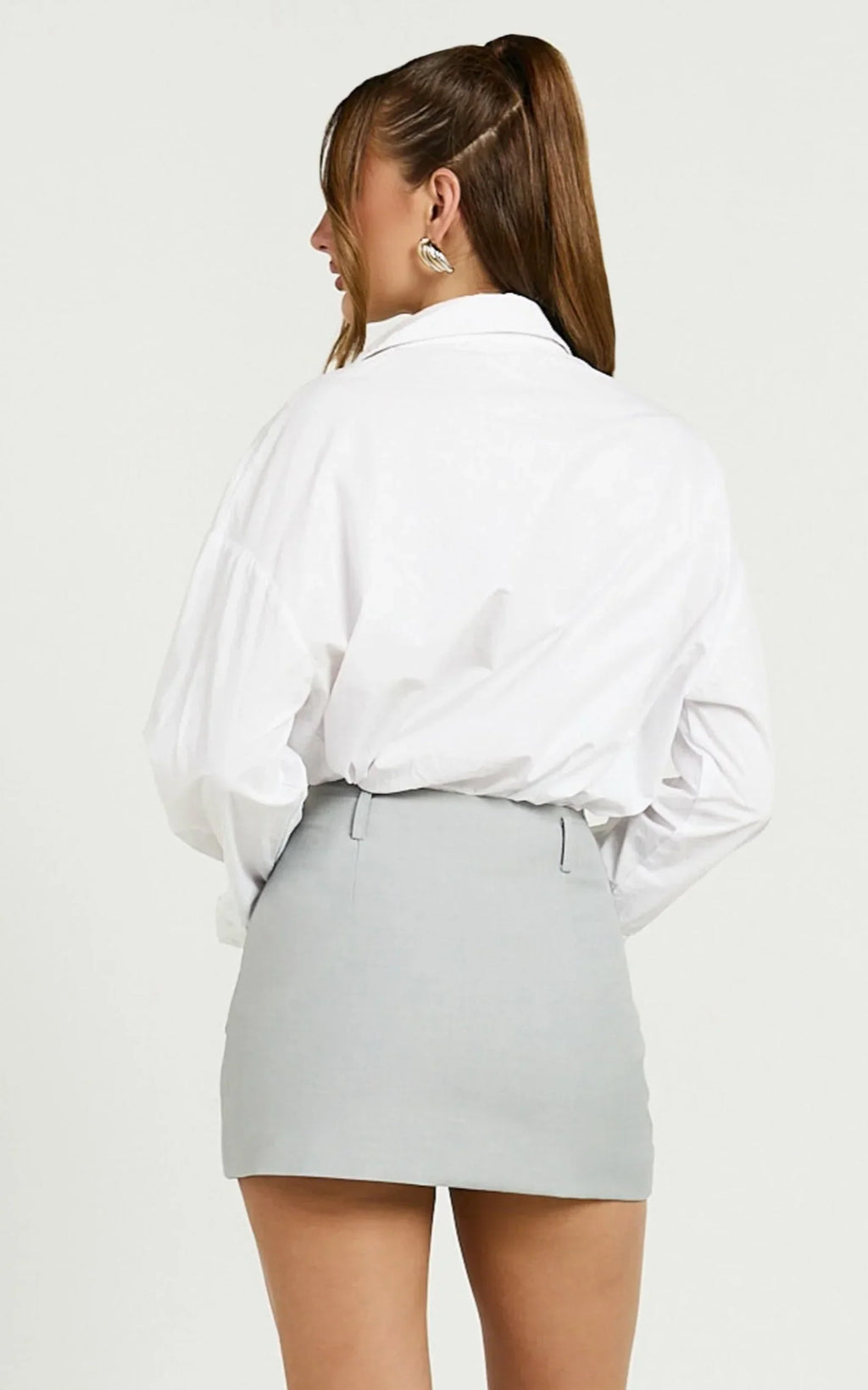 Haidy Skort - Mid Waisted Tailored Mini Skort in Grey