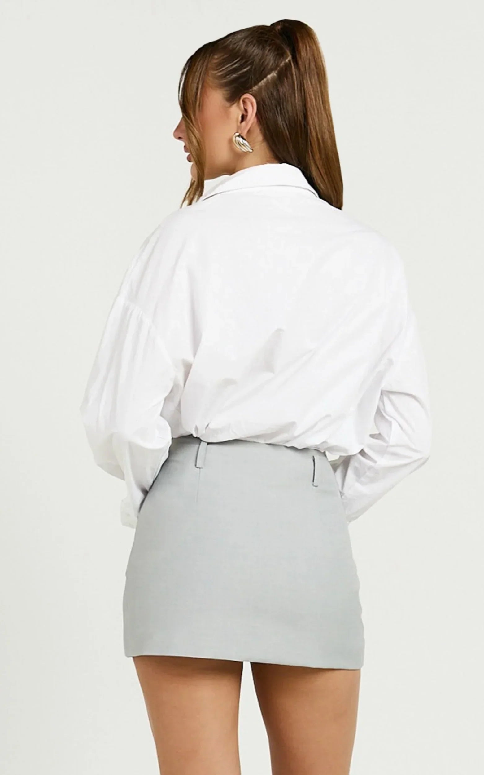 Haidy Skort - Mid Waisted Tailored Mini Skort in Grey