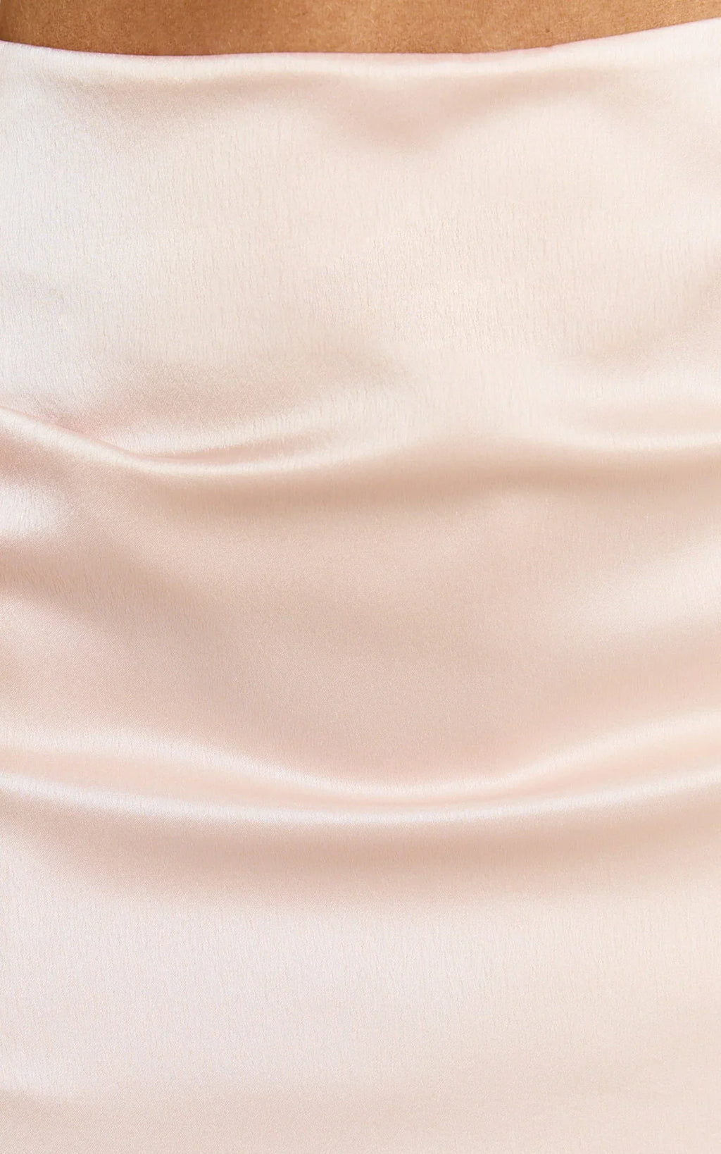 Rylah Mini Skirt - Bow Detail Satin Skirt in Pale Pink
