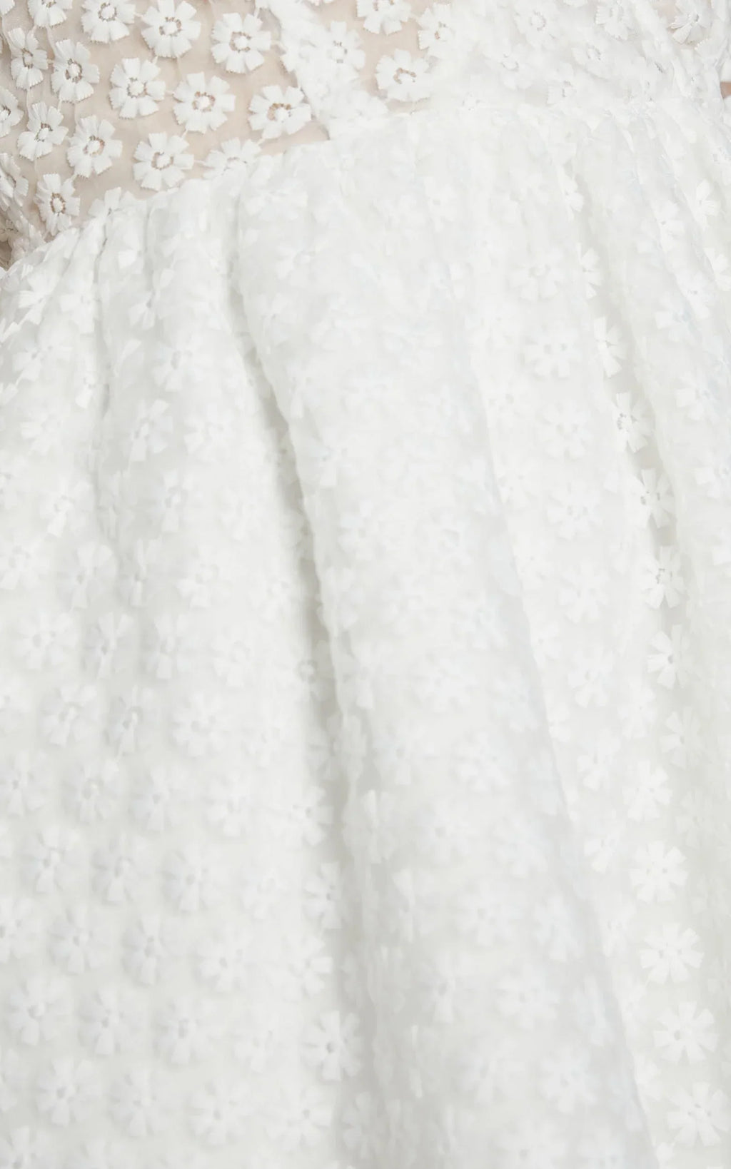 Freya Mini Dress - Puff Sleeve V Neck A Line Dress in White