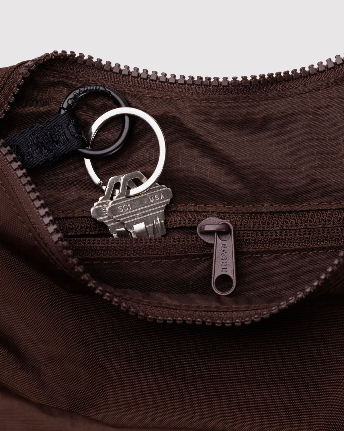 Small Nylon Crescent Bag - Coffee - image 3