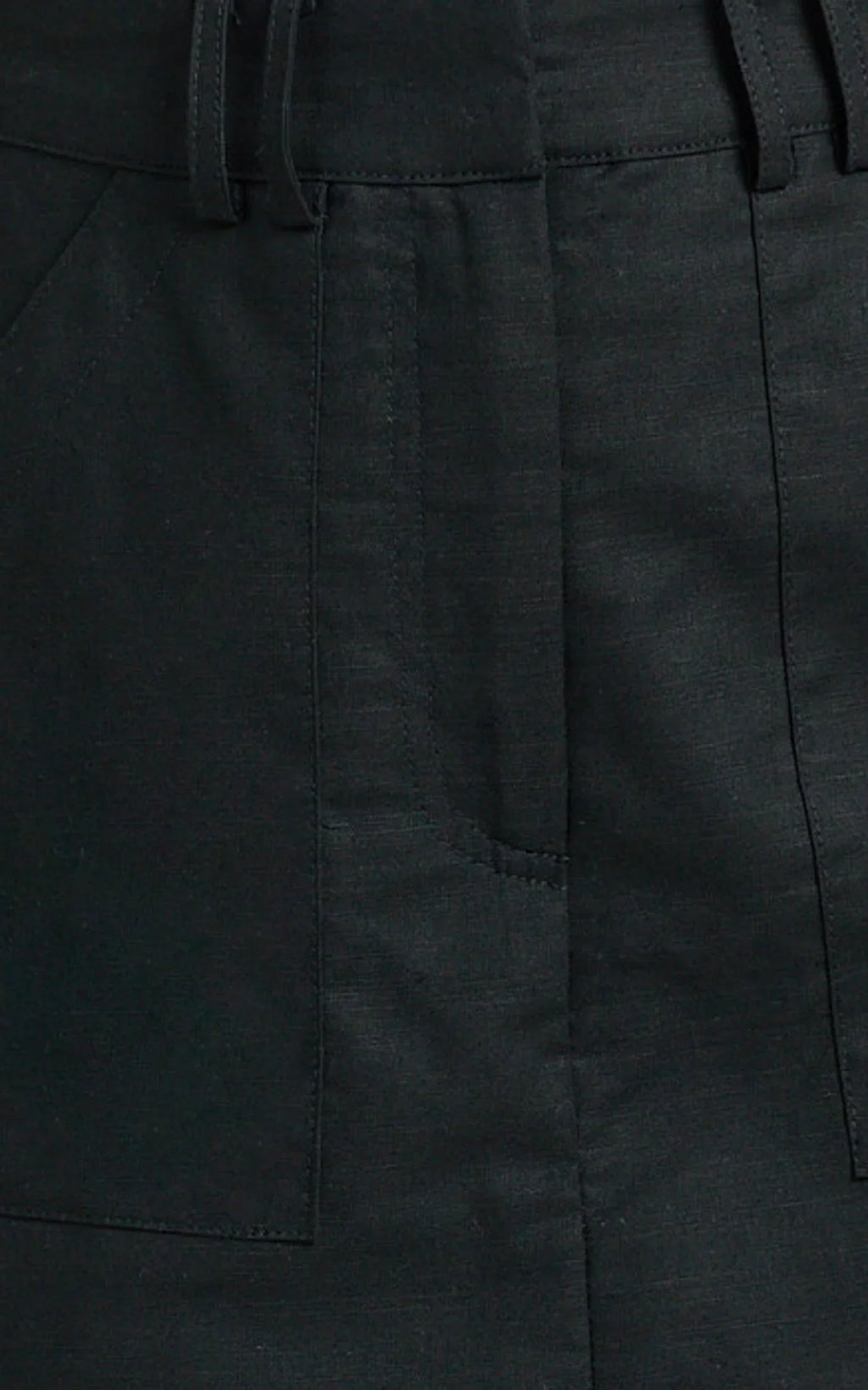 Dream Linen Blend Skort - High Waisted A Line Skort in Black