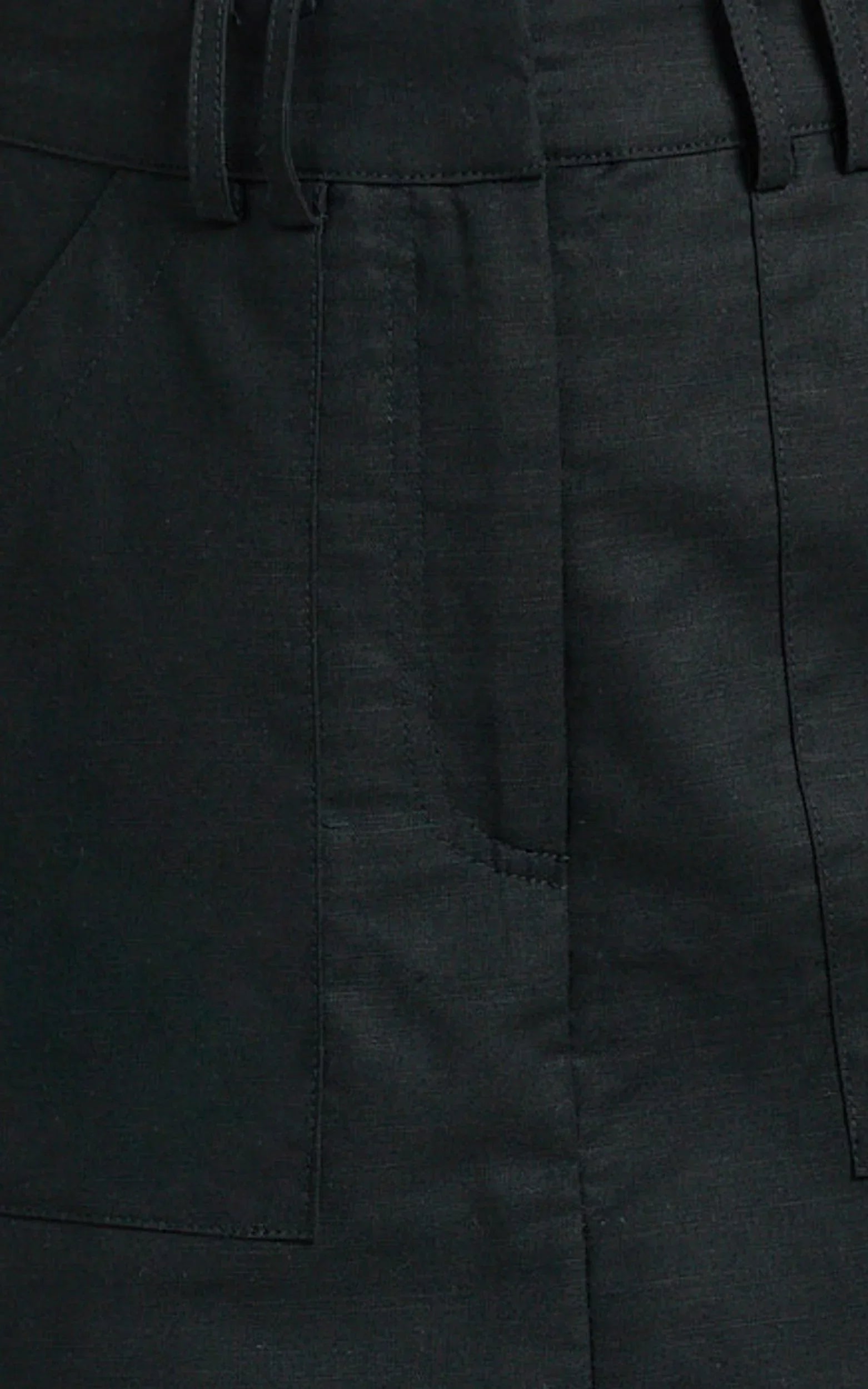 Dream Linen Blend Skort - High Waisted A Line Skort in Black