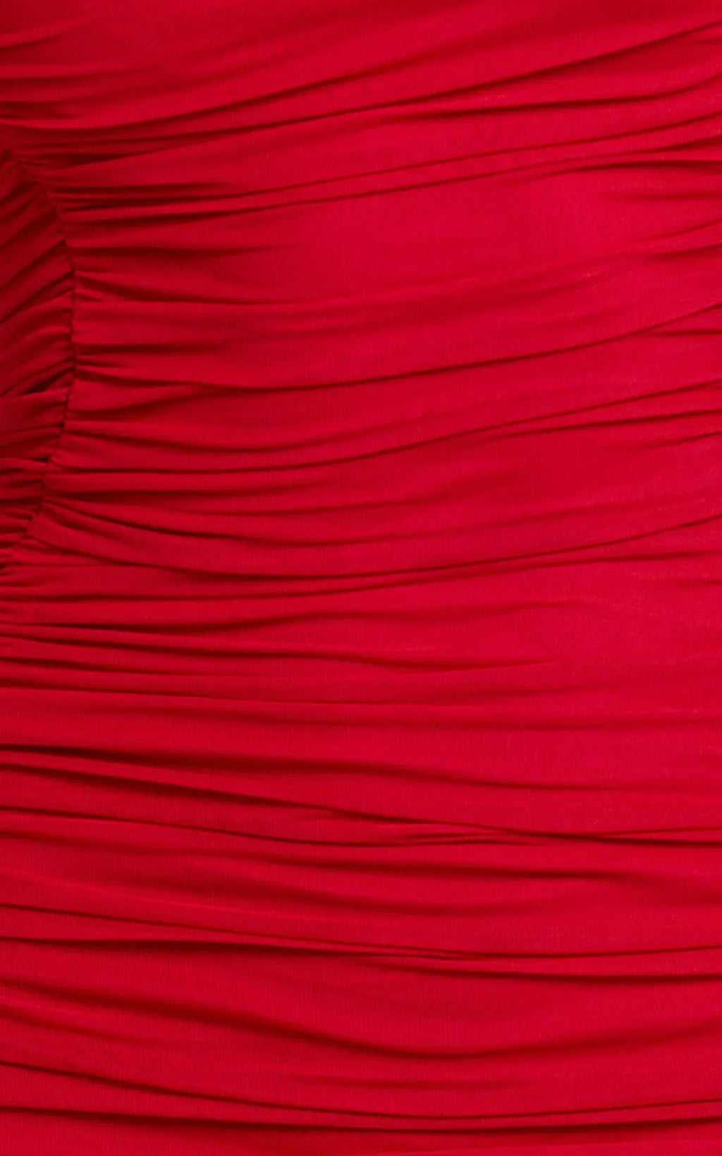 Cardi Maxi Dress - Ruched Mesh High Leg Split Dress in Red