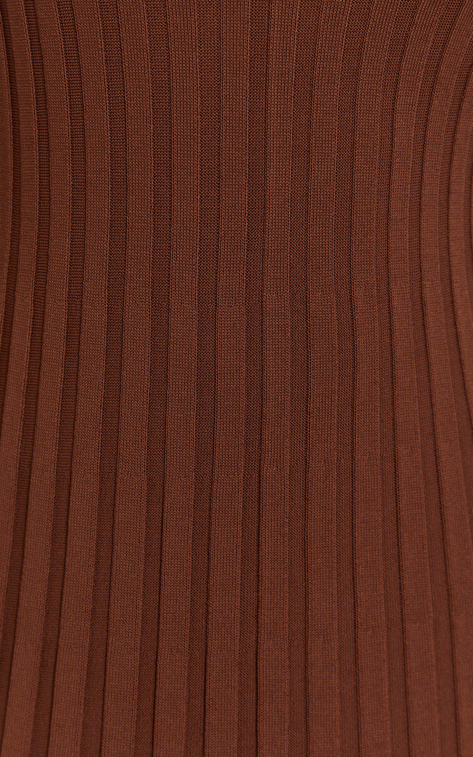 Maya Midi Knit Dress - Sleeveless V Neck Knited Dress in Dark Chocolate