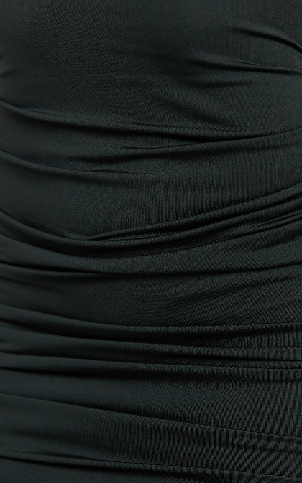 Misty Mini Dress - Wide Neckline Ruched Jersey Dress in Black