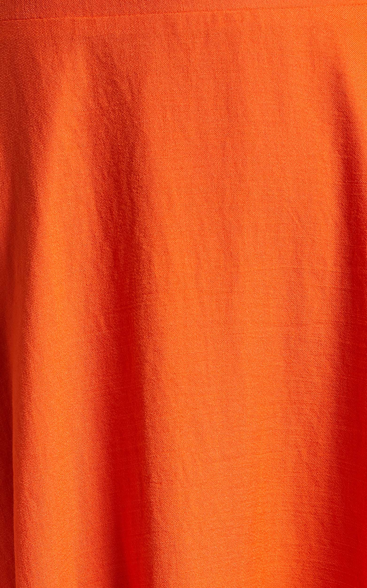 Avie Midi Dress - Twist Strapless Cocktail Dress in Orange