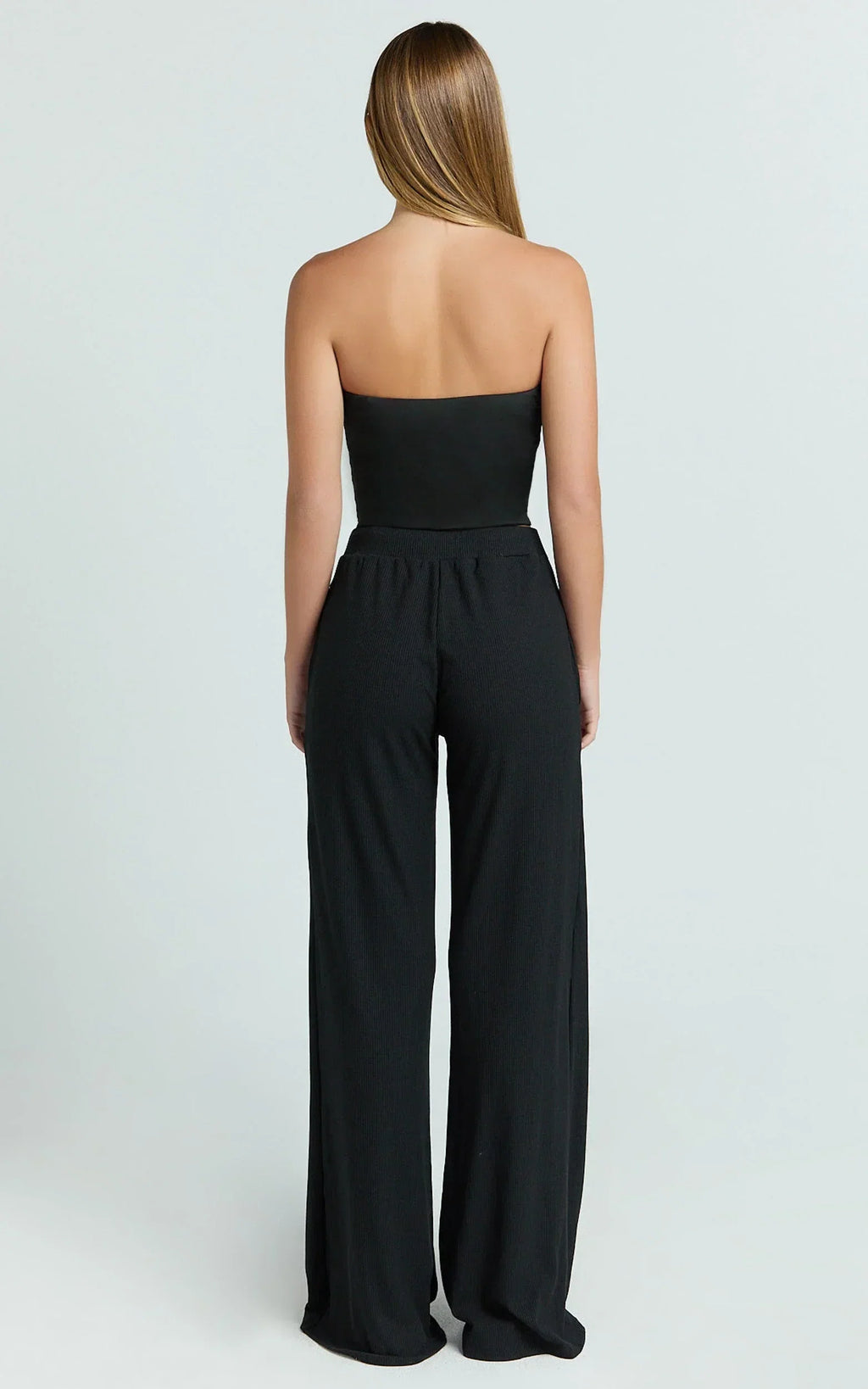 Davie Pants - High Waisted Wide Leg Pants in Black