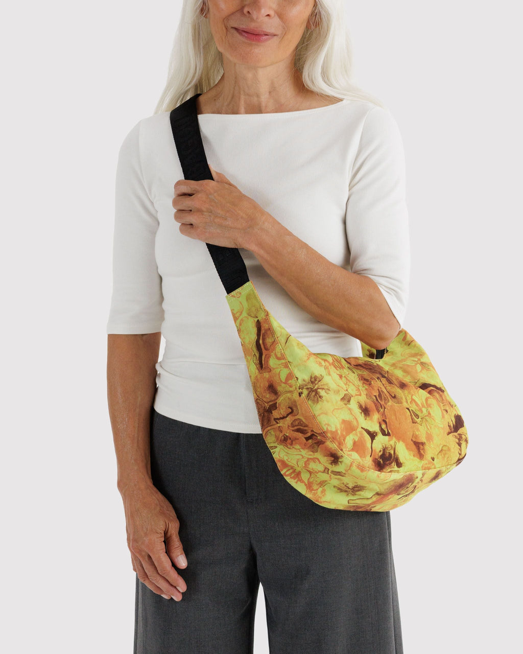 Medium Nylon Crescent Bag - Nasturtiums Ruth Asawa - image 2