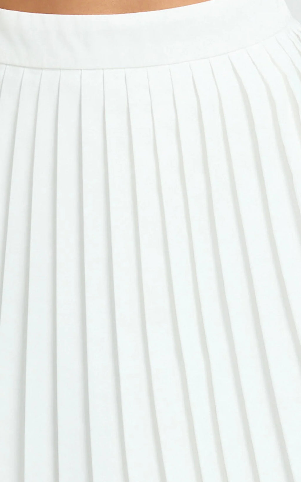 Carrie Mini Skirt - Pleated A Line Skirt in Off White