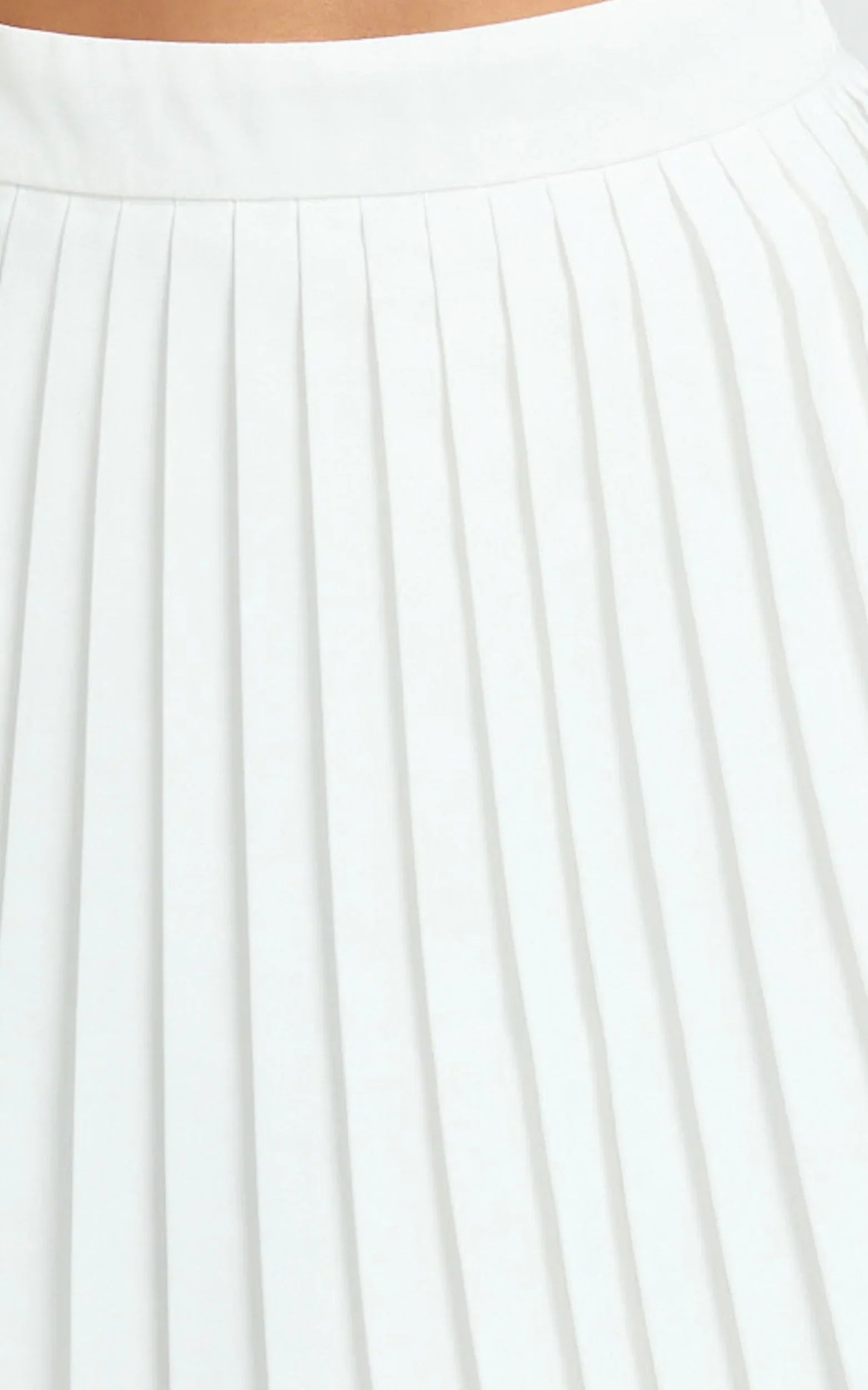 Carrie Mini Skirt - Pleated A Line Skirt in Off White