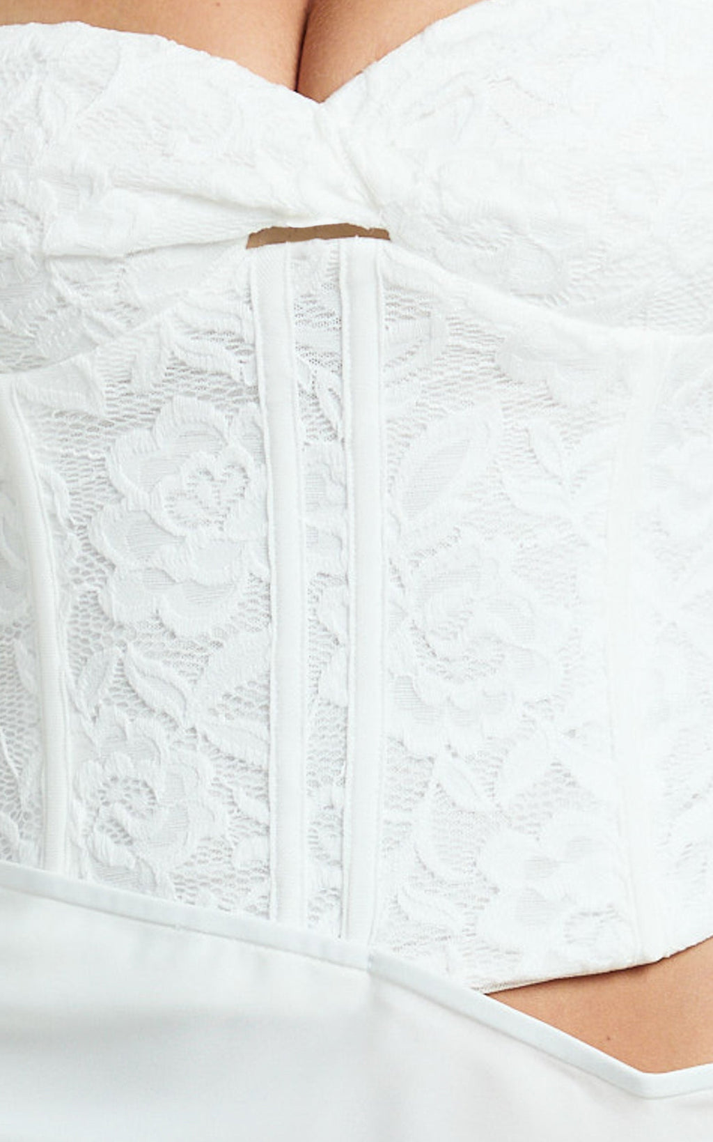 Adina Mini Dress - Strapless Corset Draped Waist Dress in White
