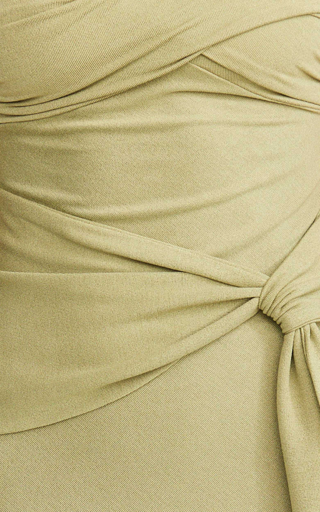 Aria Midi Dress - Strapless Tie Waist Dress in Sage