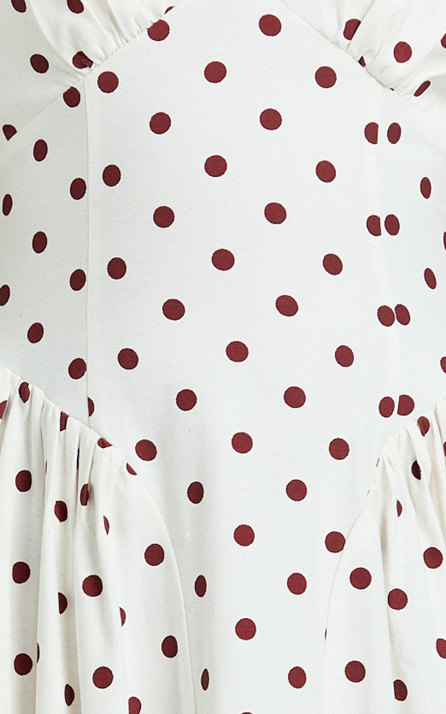 Athena Midi Dress - Halter Drop Waist Dress in Red Polka Dot