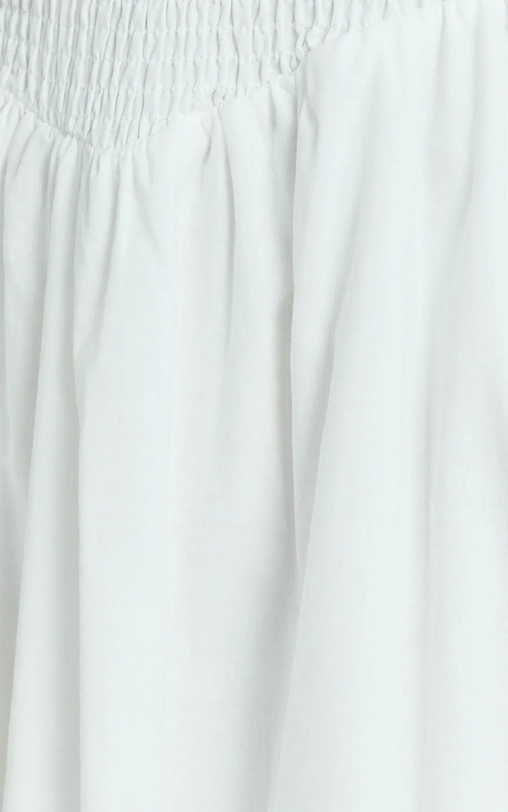 Rammy Maxi Dress - Sleeveless Shirred Dress in White