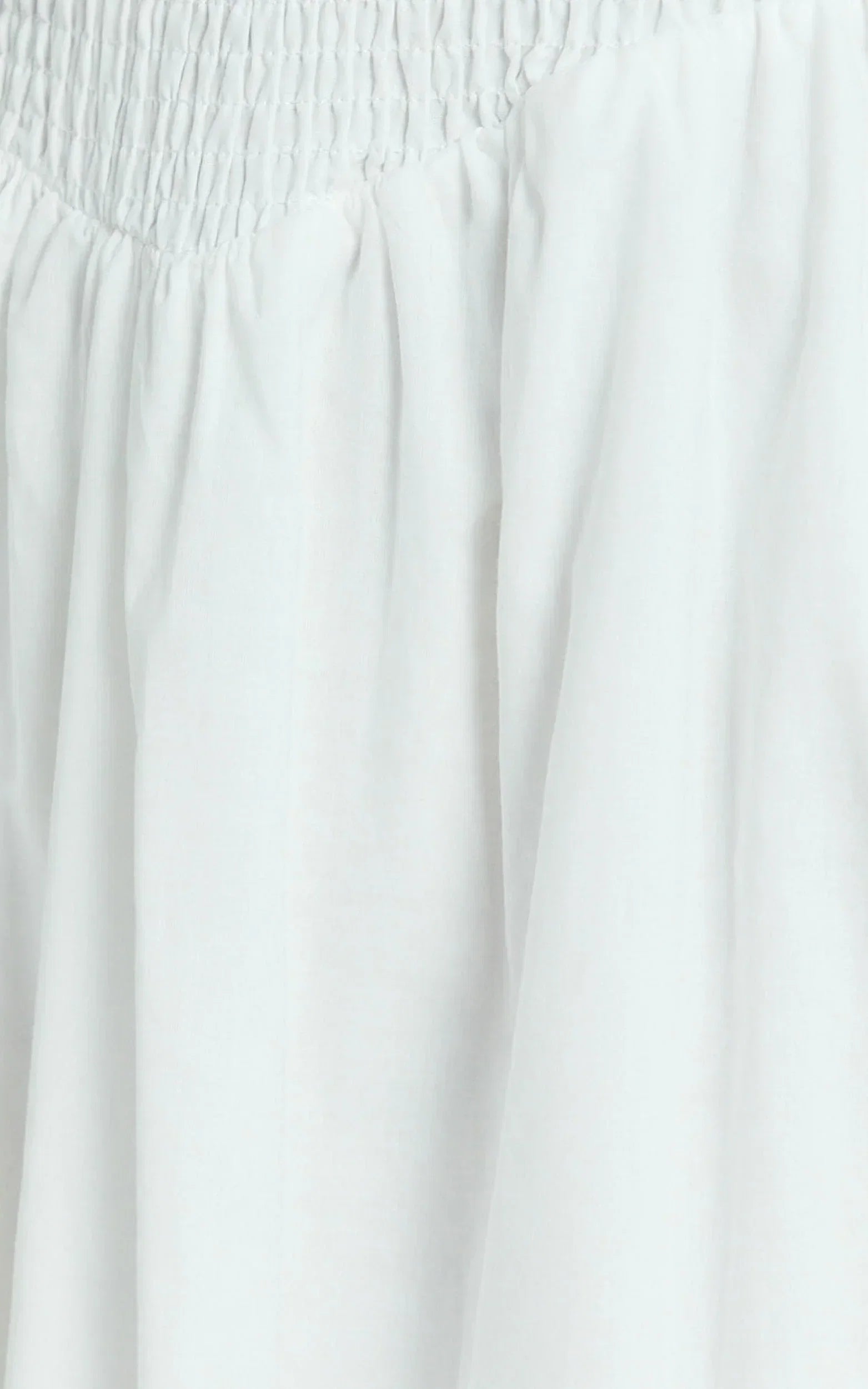 Rammy Maxi Dress - Sleeveless Shirred Dress in White