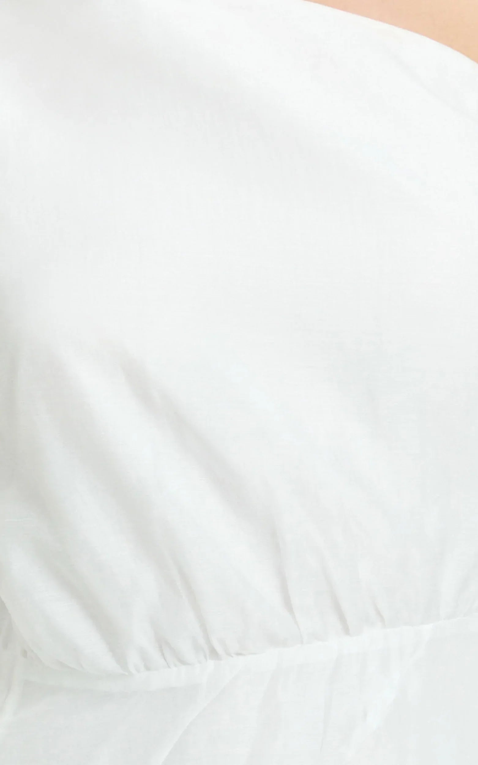 Hayes Mini Dress - Off Shoulder Bellow Top Flip Skirt Dress in White