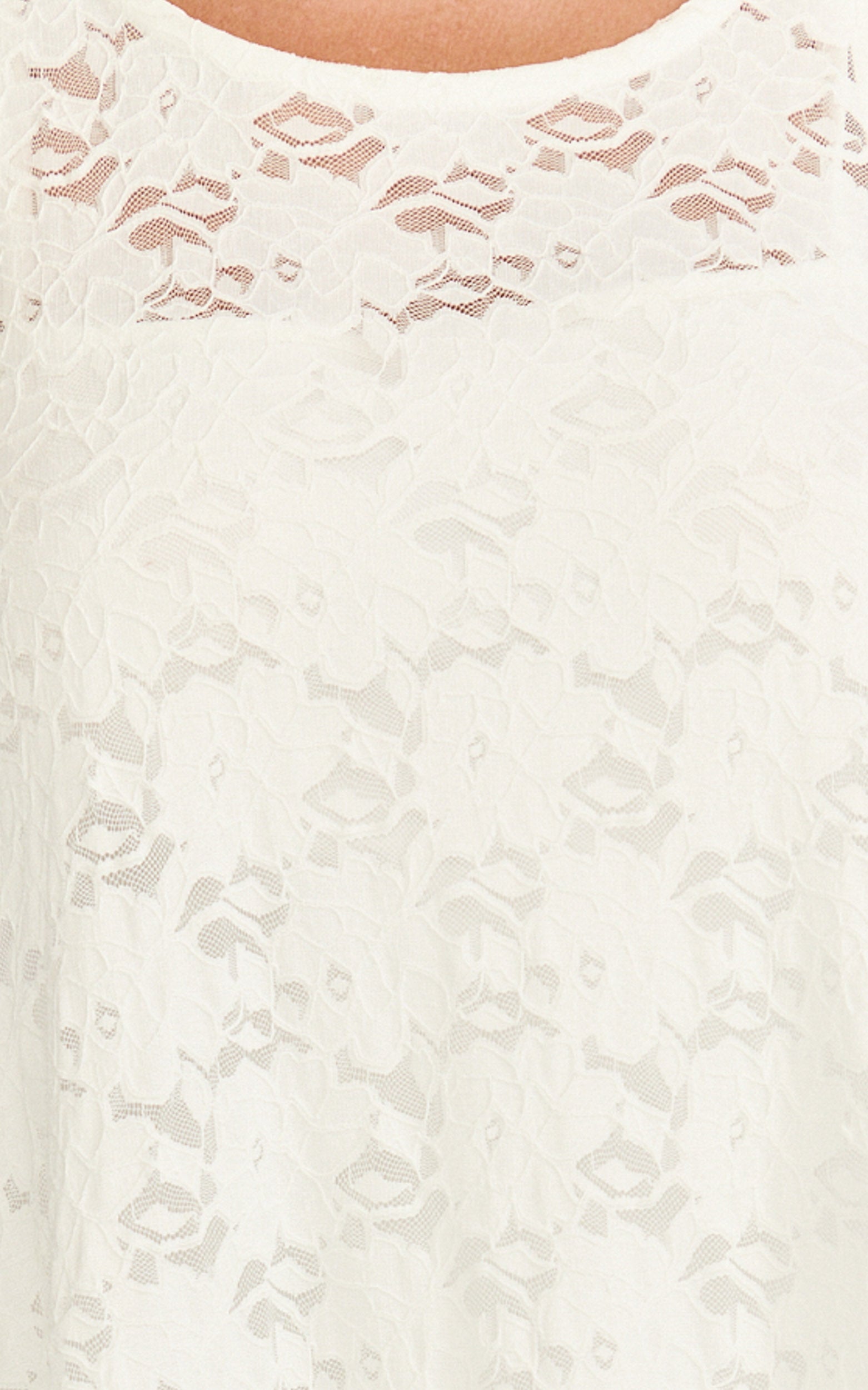 Bella Midi Dress - Lace Shift Dress in Off White