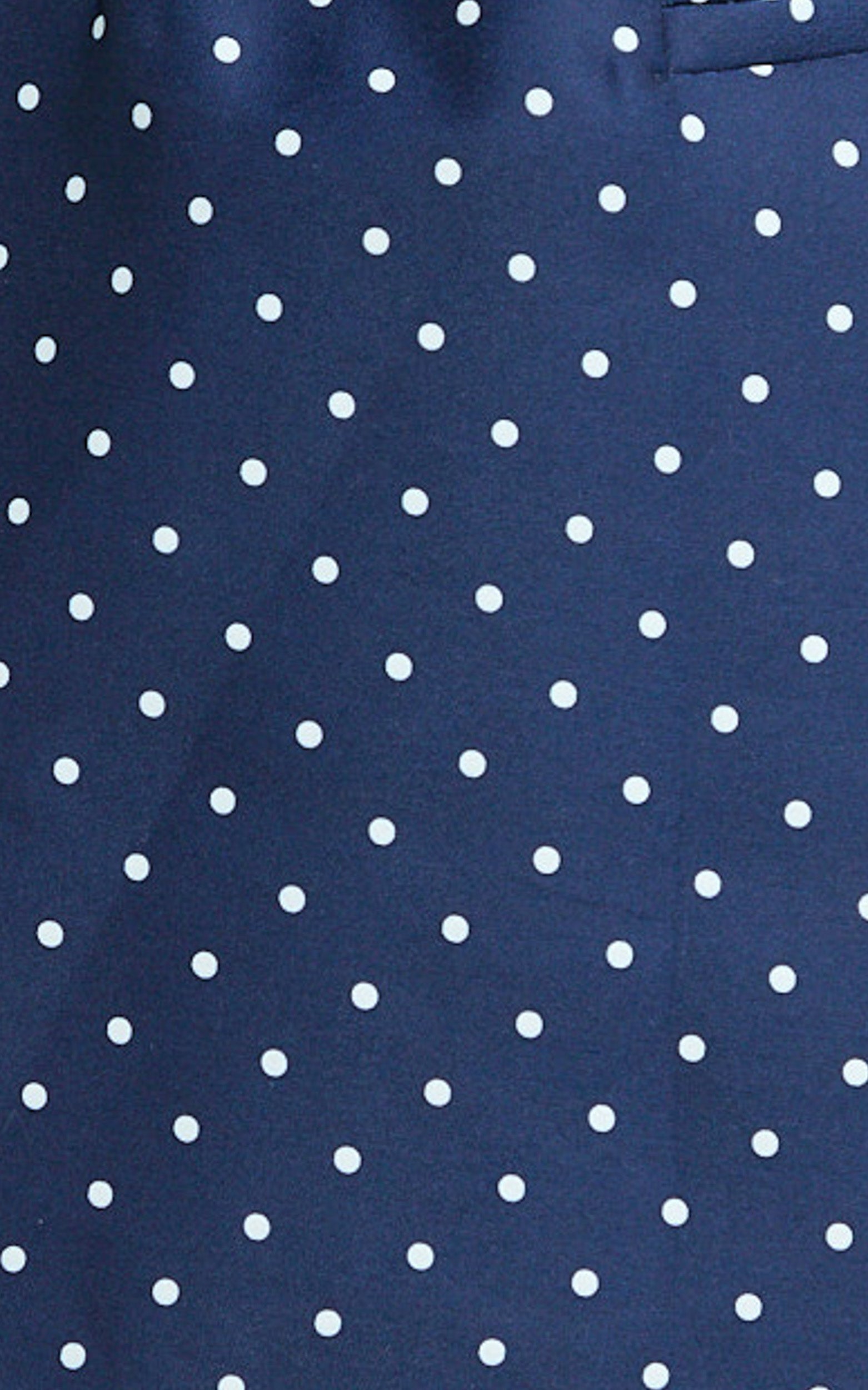 Benson Playsuit - Strapless Fit and Flare Playsuit in Navy Polka Dot