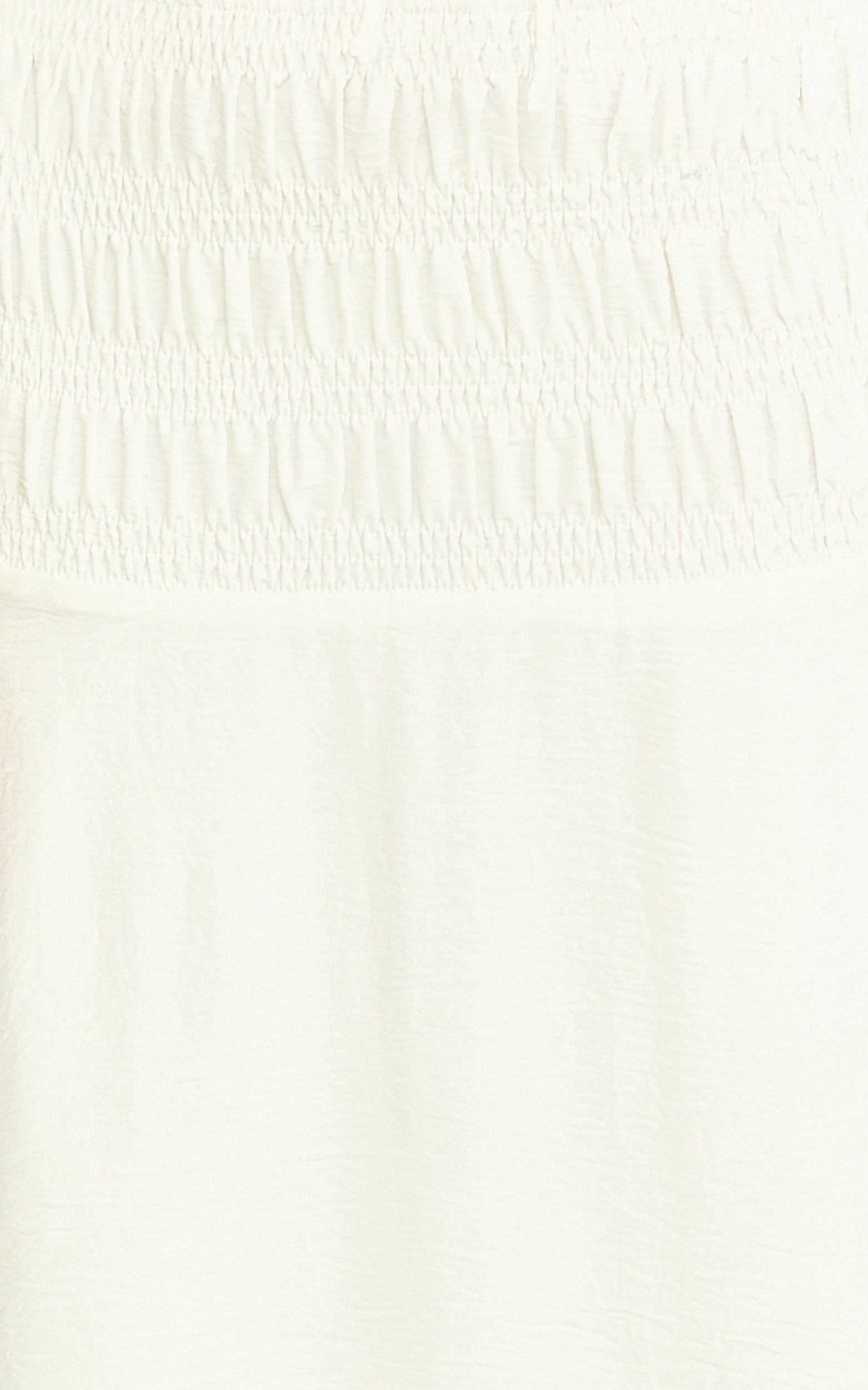 Bianca Midi Skirt - Shirred Yoke Circle Hem Skirt in White