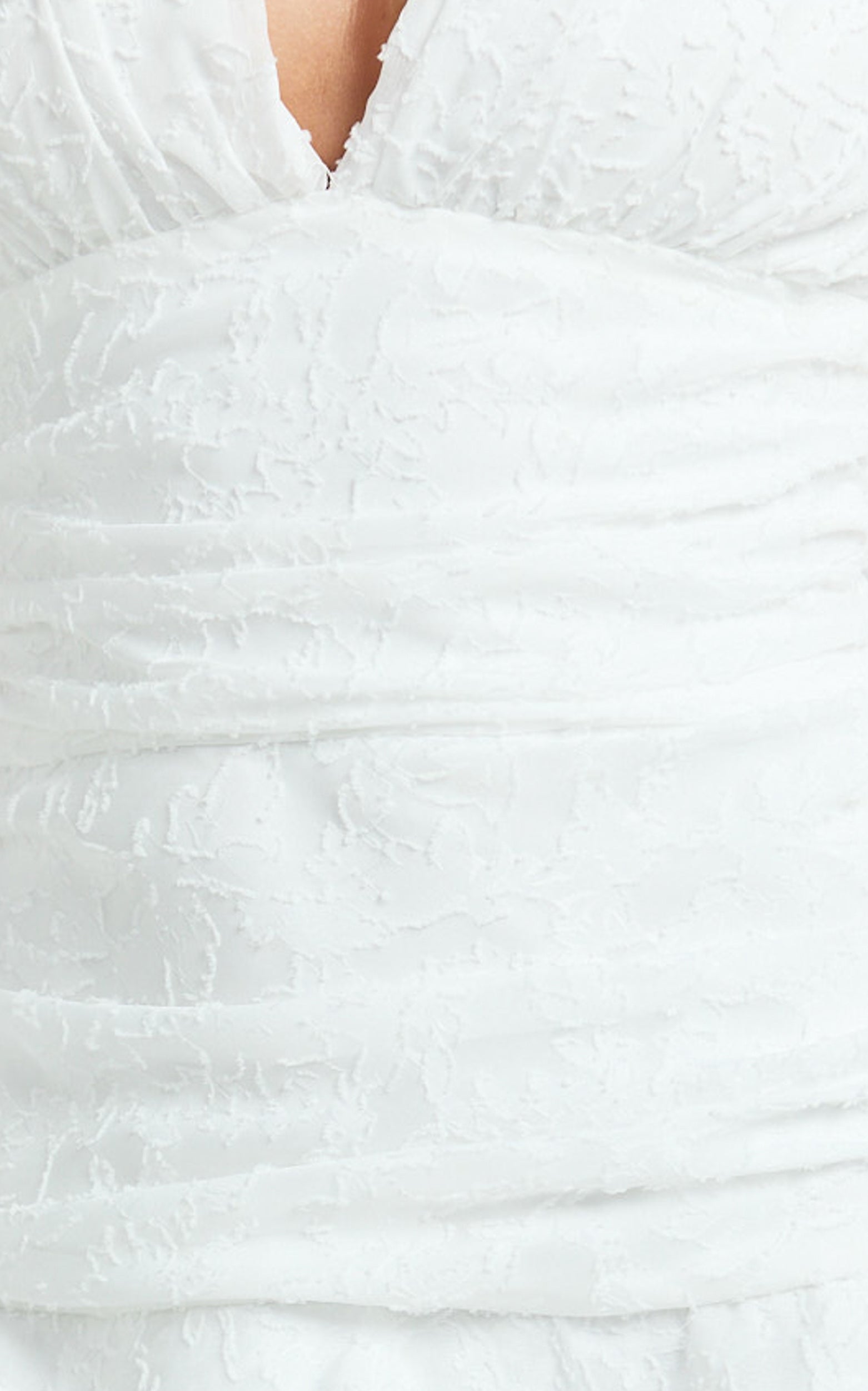 Bijou Mini Dress - Embroidery Long Sleeve Dress in White