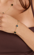 Britt Bracelet - Multi Clover Bracelet in Gold/Black