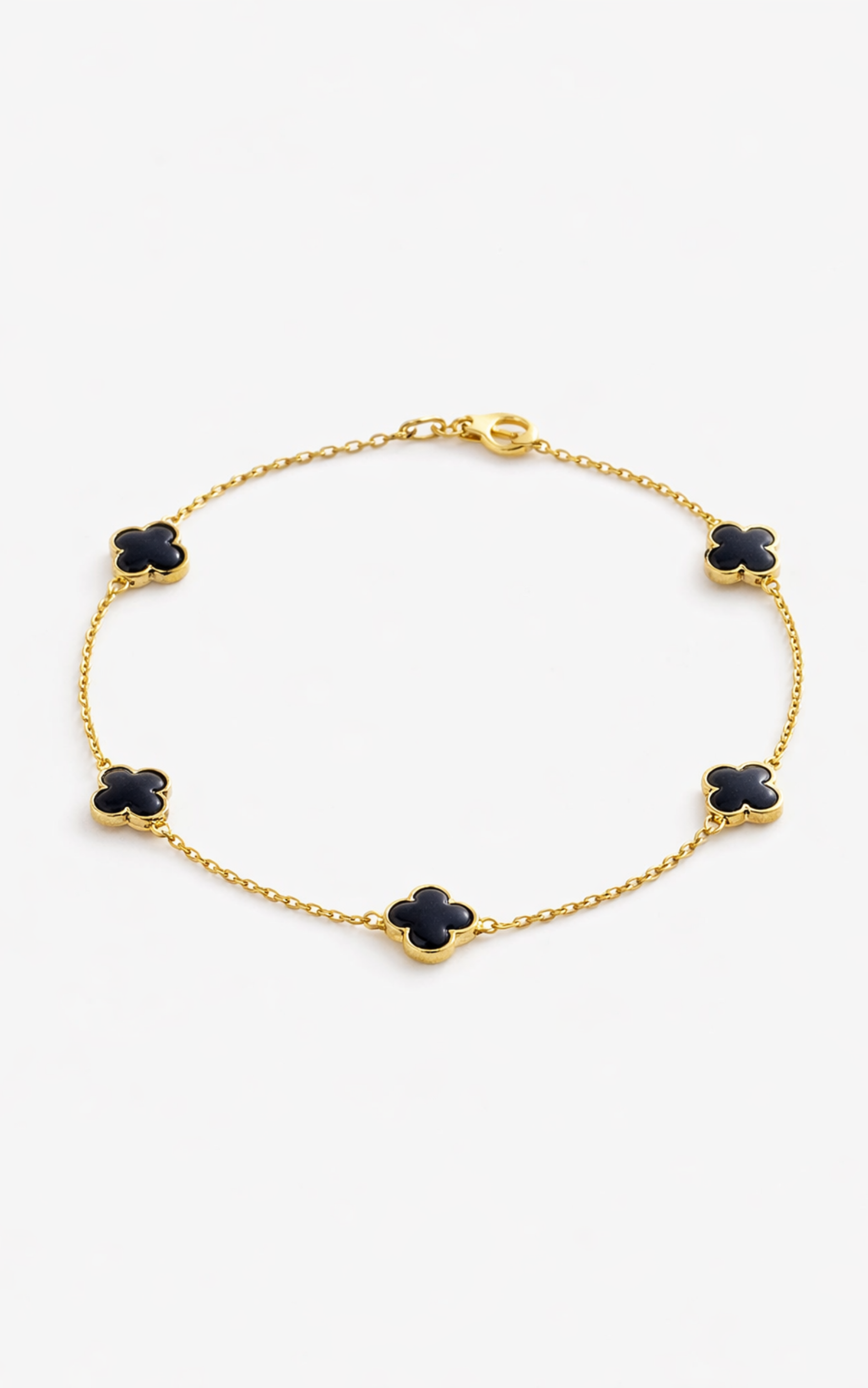 Britt Bracelet - Multi Clover Bracelet in Gold/Black