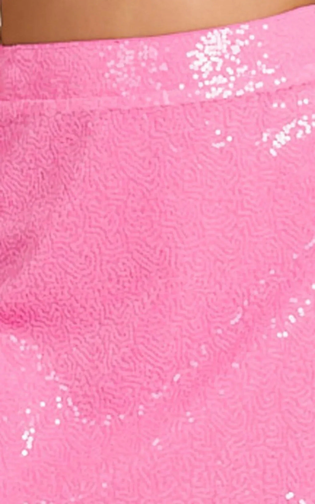 Elswyth Mini Skirt - Side Split Sequin Skirt in Pink