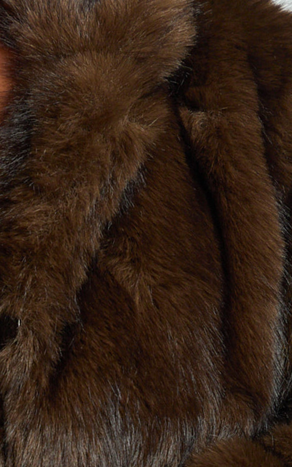 Charisse Coat - Oversized Crop Faux Fur Coat in Coffee