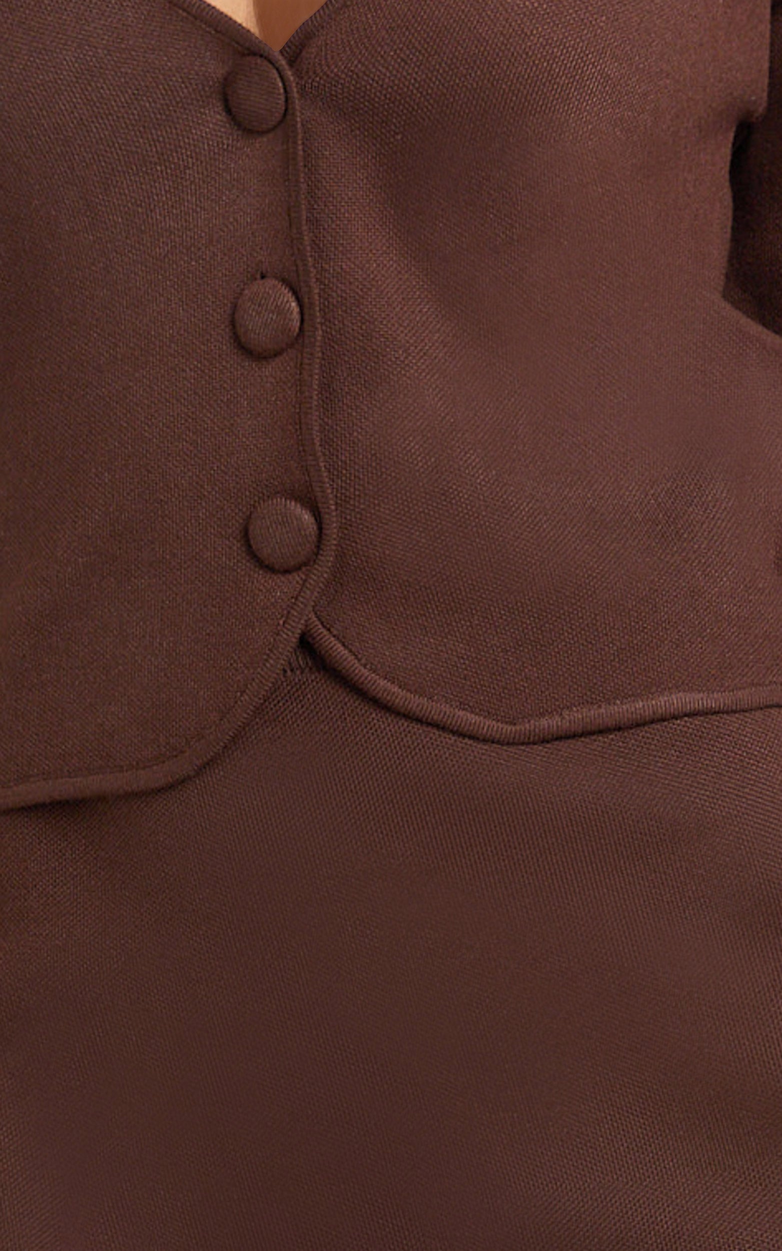 Charisse Two Piece Top and Skirt Set - Knit Cardigan And Mini Skirt in Chocolate