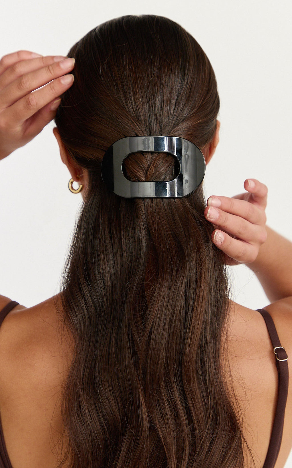 Claire Hair Clip - Oval Hair Clip in Black