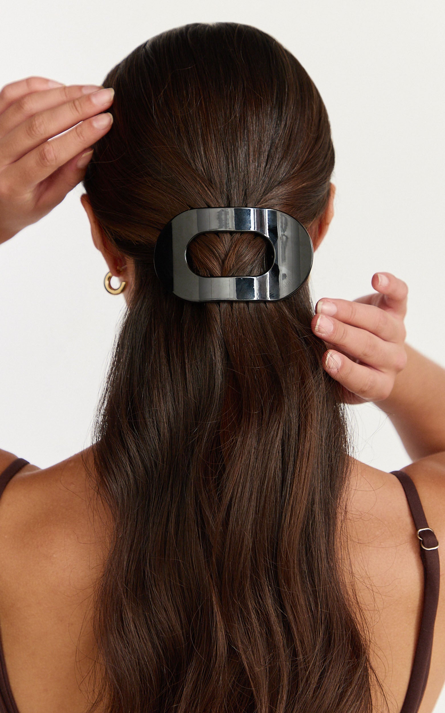 Claire Hair Clip - Oval Hair Clip in Black