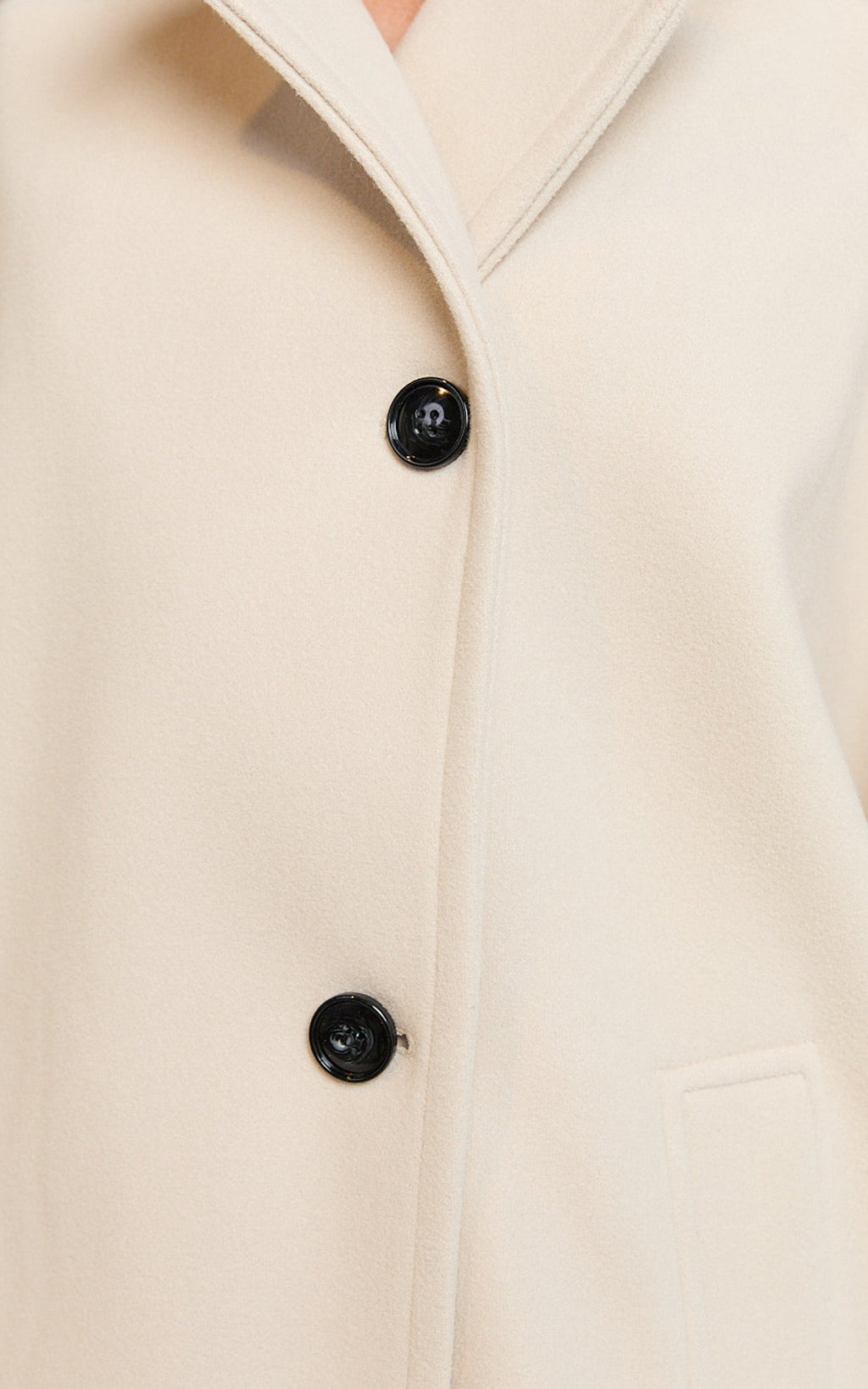 Claudia Coat - Oversized Three-Button Front Closure Coat in Beige
