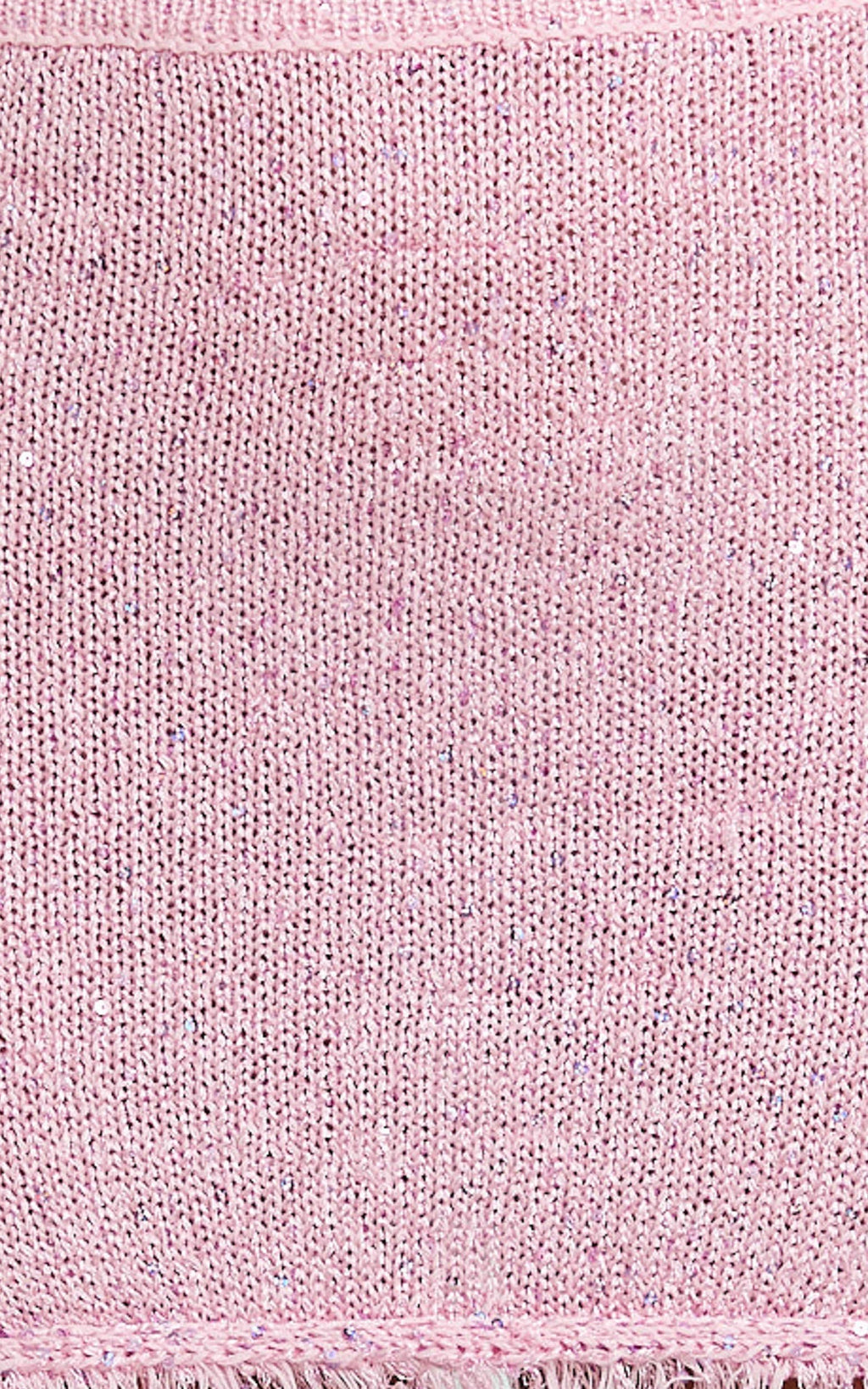 Jaden Mini Skirt - Sequin Knit Low Rise Skirt with Shell Belt in Light Pink