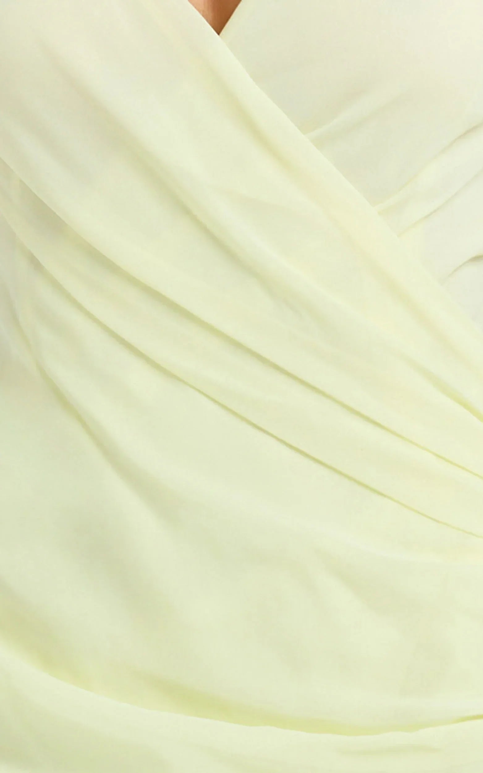 Hillary Maxi Dress - Draped V Neck Low Back Dress in Lemon