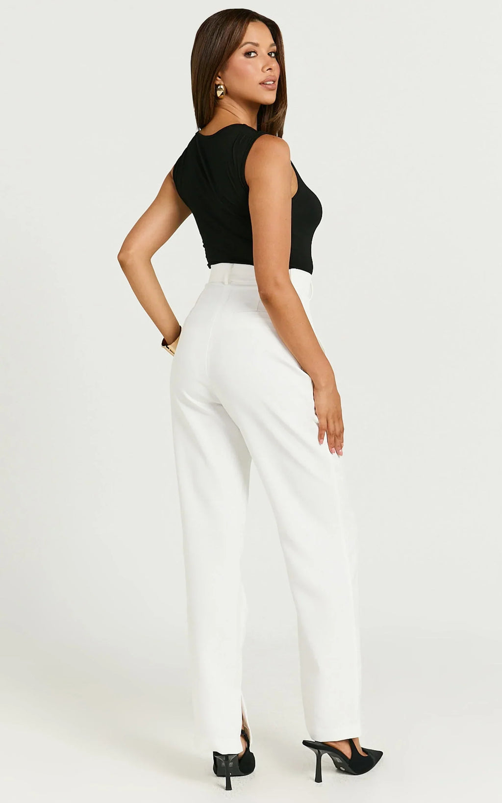 Rogers Pants - High Waisted Pants in Off White