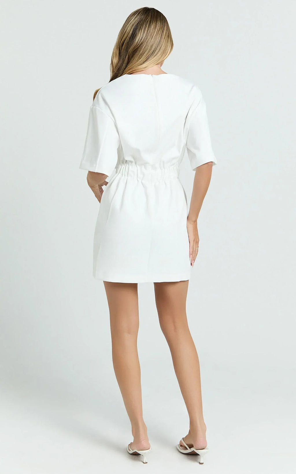 Karyna Mini Dress - shirt Dress in White