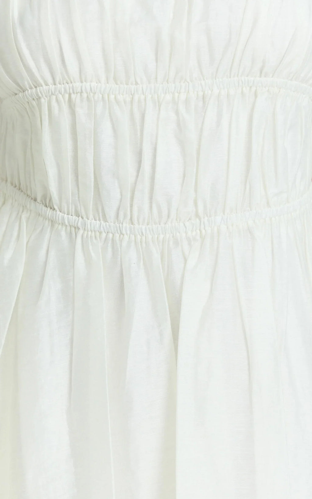 Faith Mini Dress - Sleeveless Ruched Bodice Dress in White