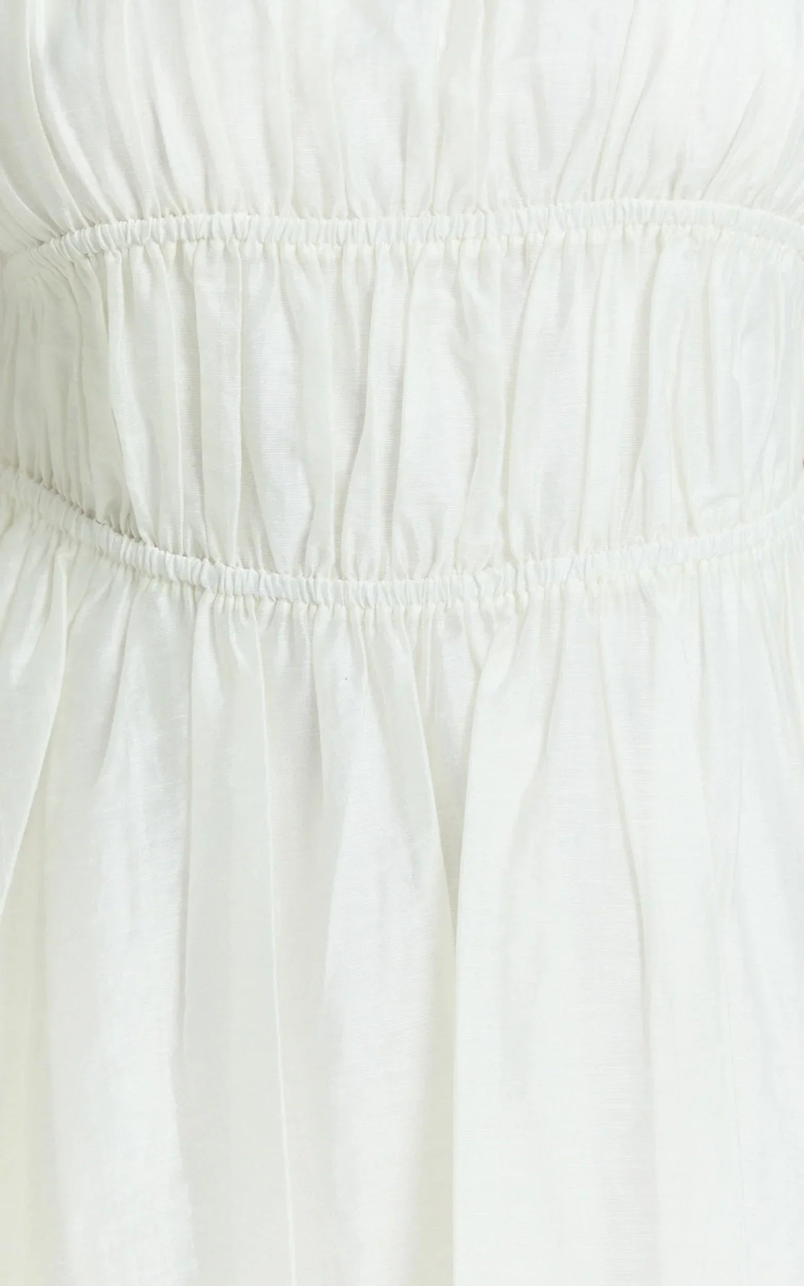 Faith Mini Dress - Sleeveless Ruched Bodice Dress in White