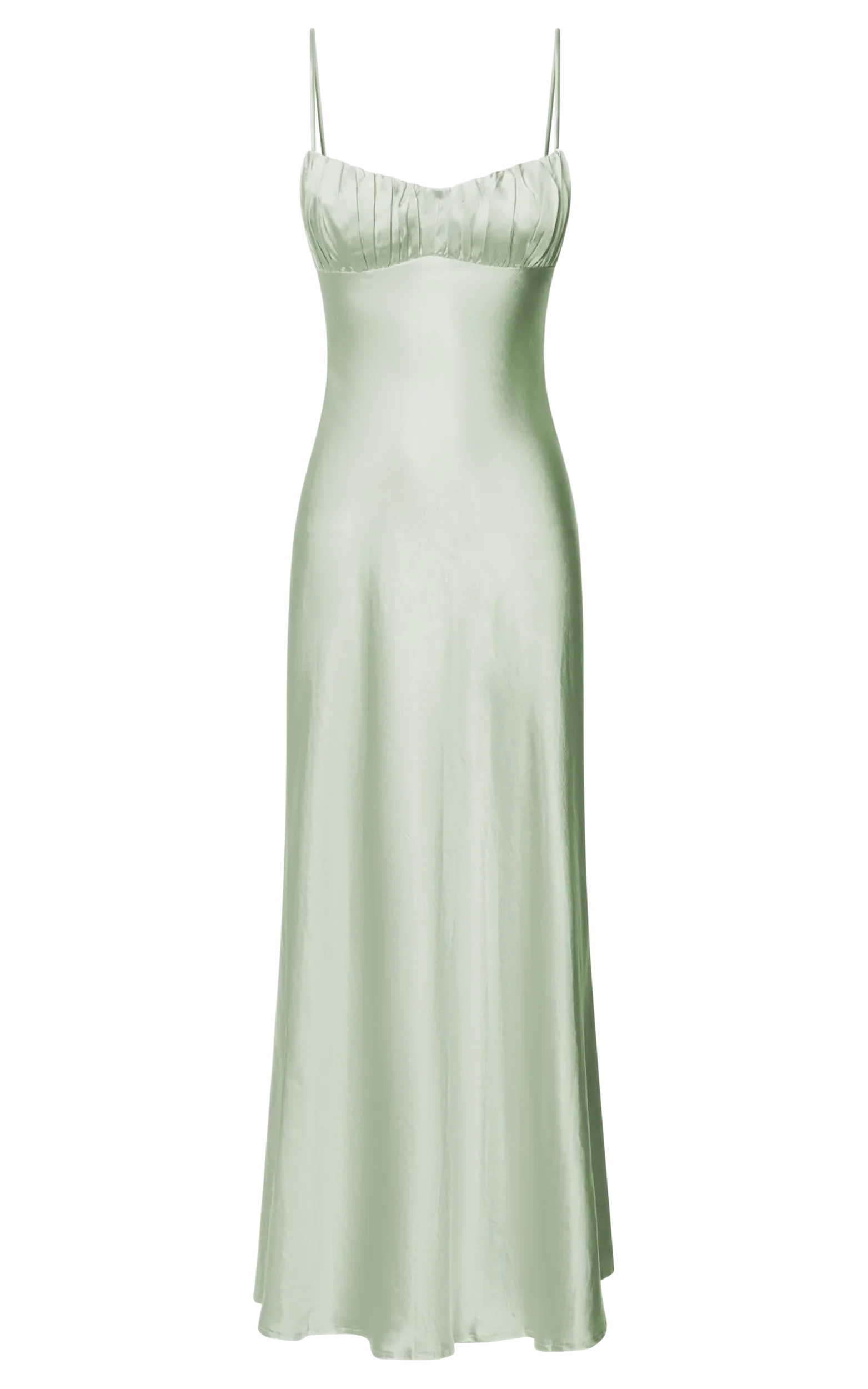 Jonalyn Midi Dress - Open Back Detailing Slip Dress in Sage
