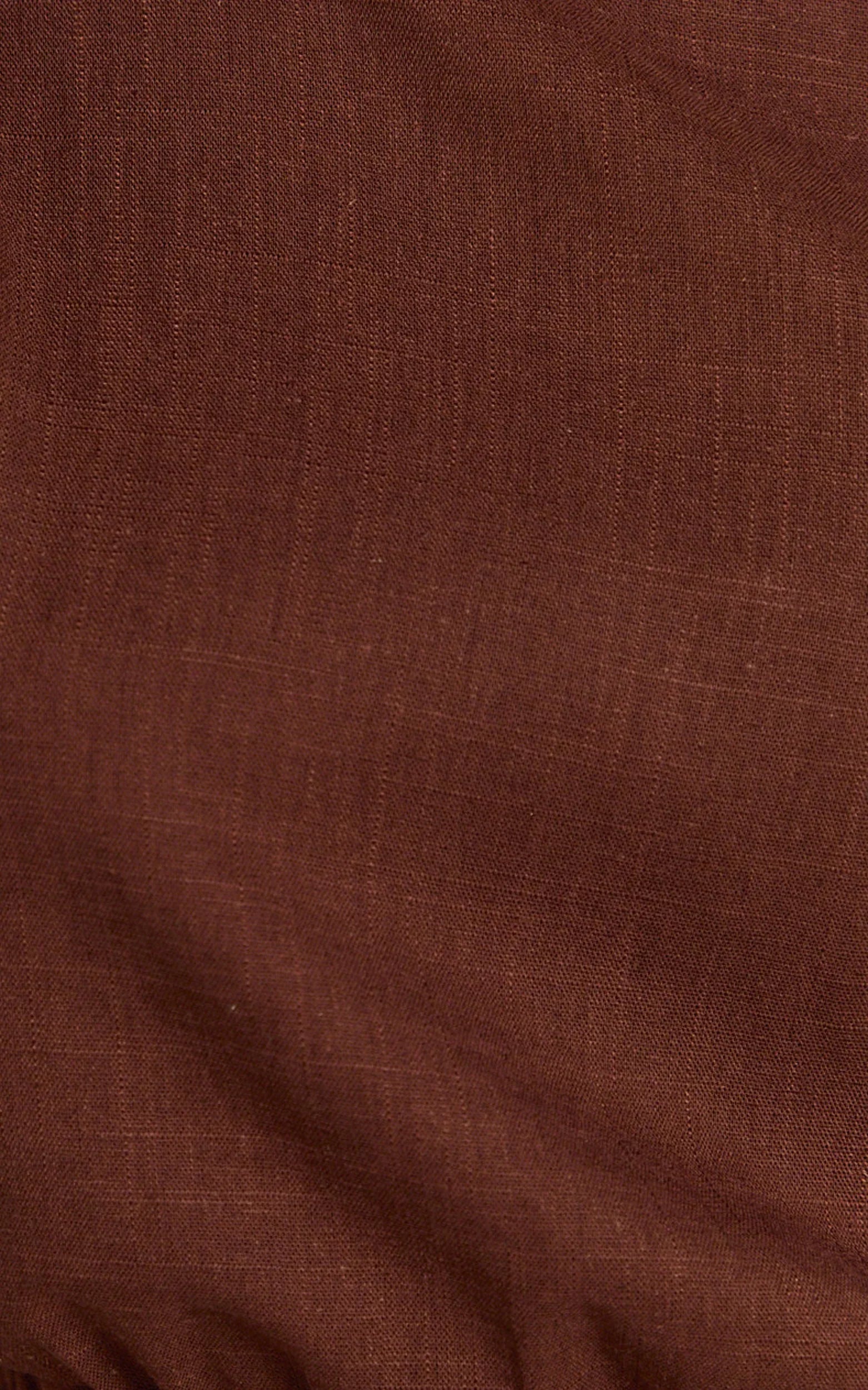 Collins Midi Skirt - Linen Look High Waisted Linen Look Bias Slip Skirt in Chocolate