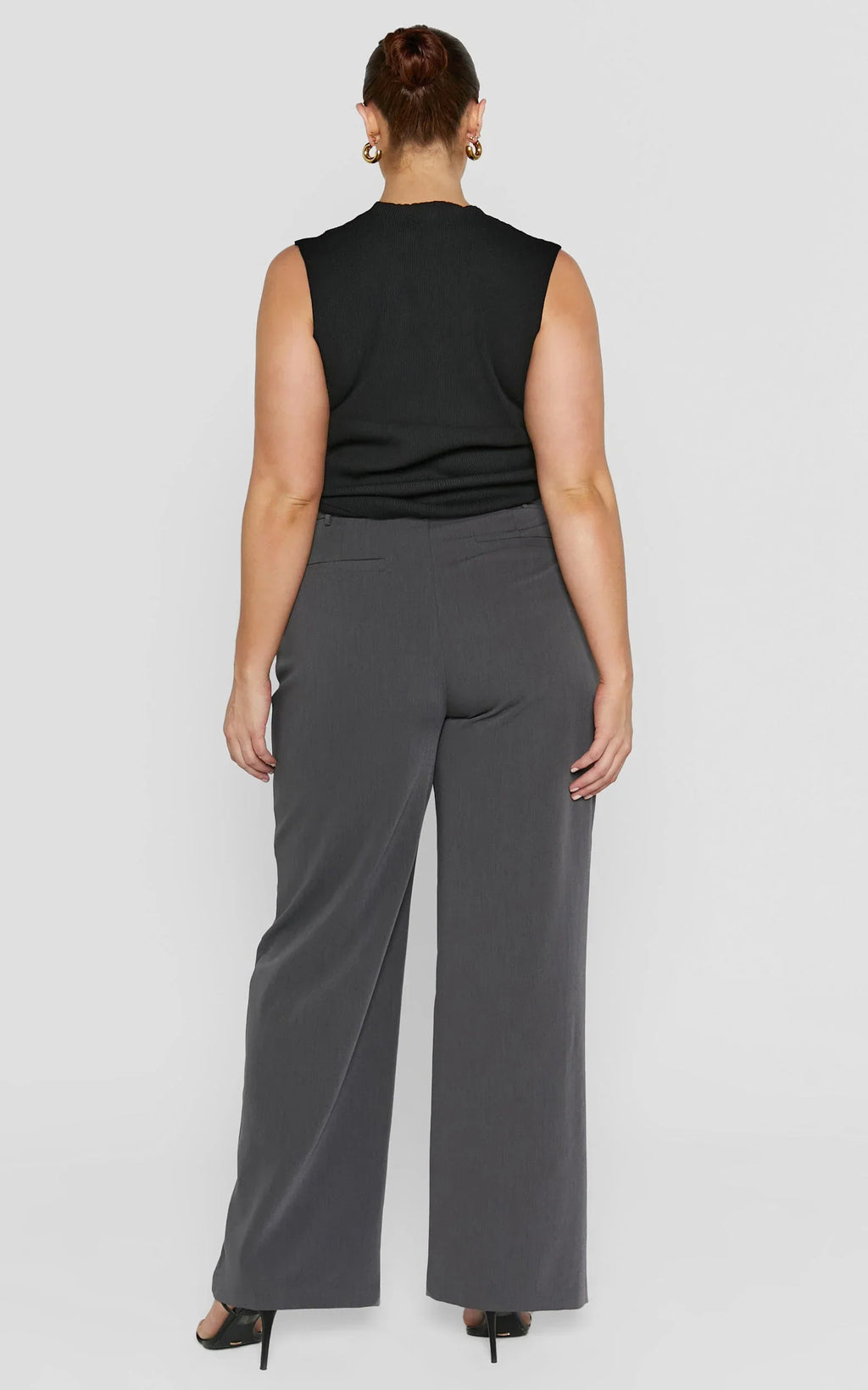Lorcan Pants - High Waisted Tailored Pants in Charcoal
