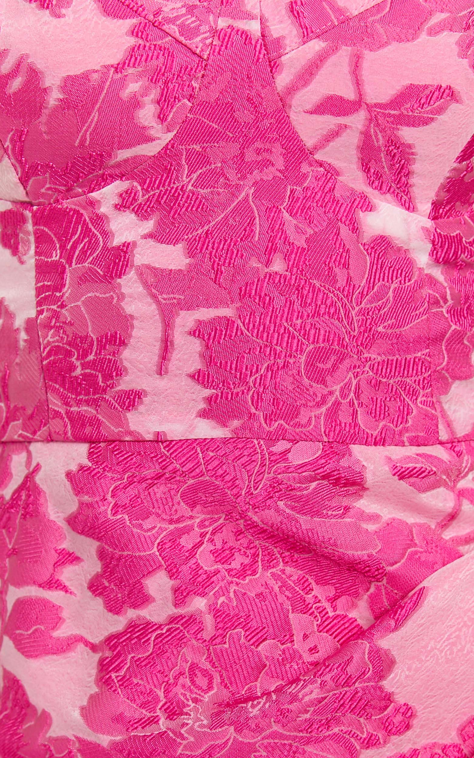 Alvera Midi Dress - Bustier Brailey Jacquard Midi Dress in Pink