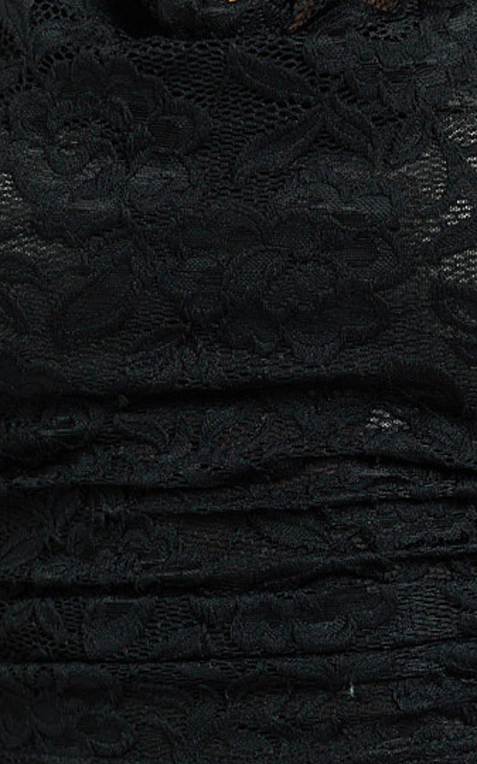 Dolores Top - Cowl Neck Lace Crop Top in Black