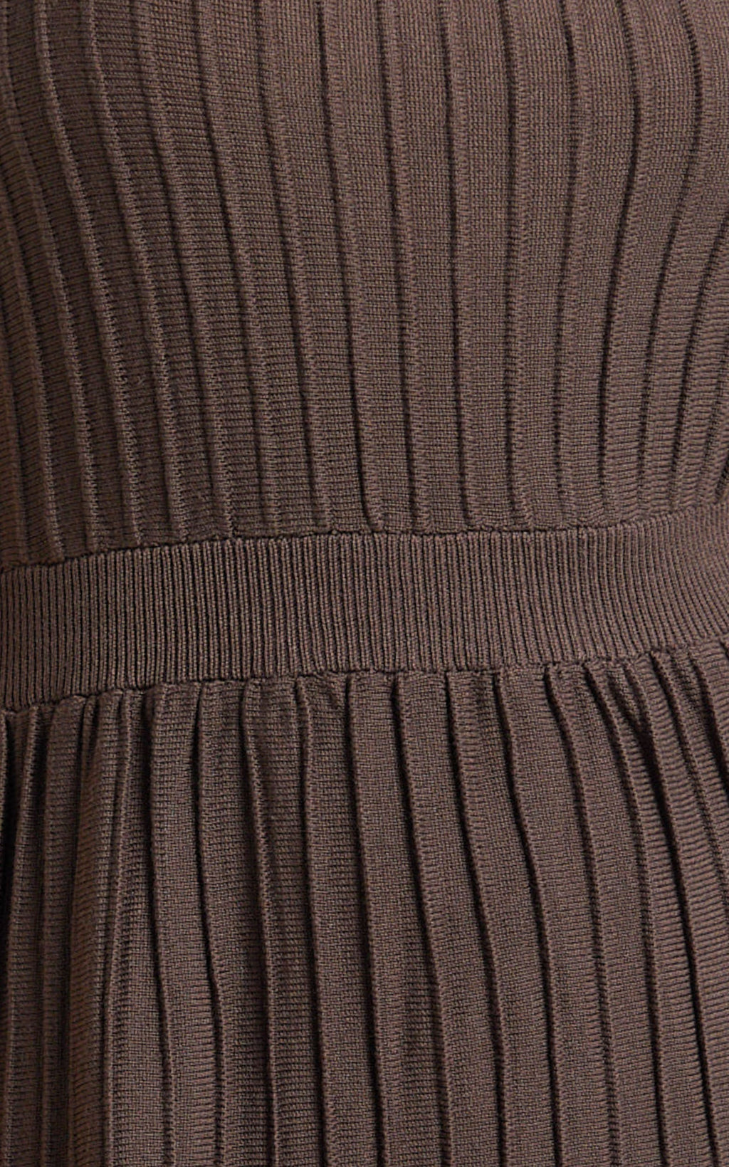 Donissa Midi Dress - Panelled Knit Dress in Chocolate
