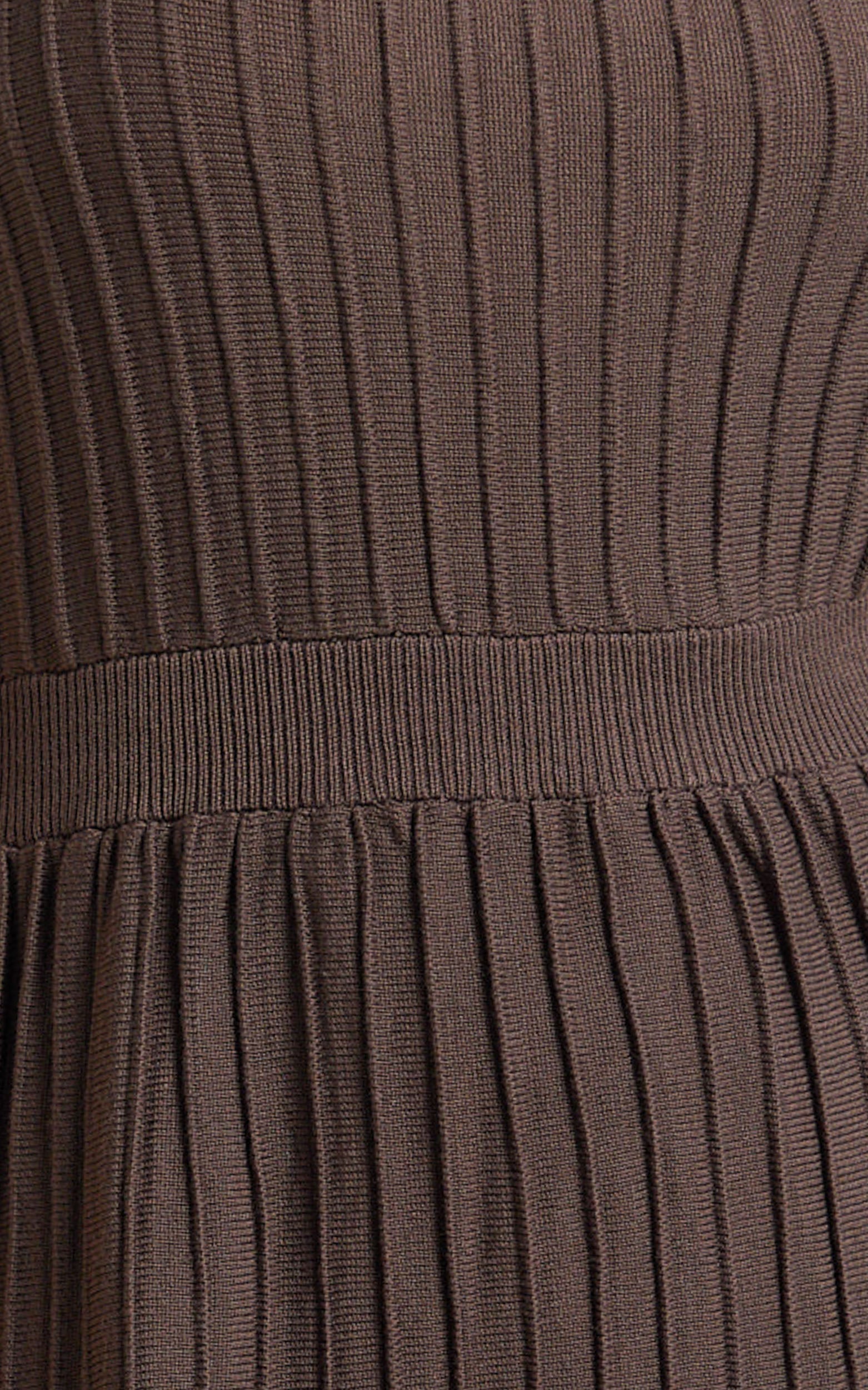 Donissa Midi Dress - Panelled Knit Dress in Chocolate