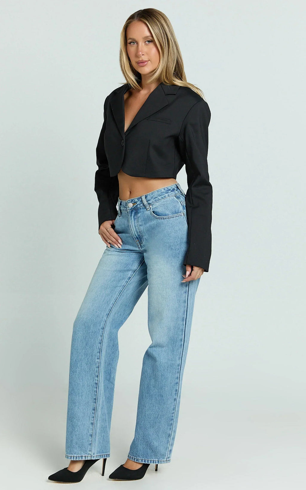 Darcie Jeans - Baggy Recycled Denim Jeans in Mid Blue Wash